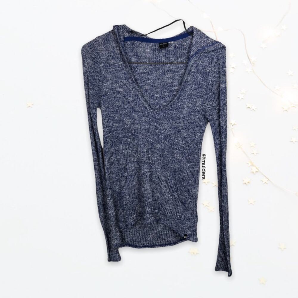Volcom Blue Heathered Knit Hoodie